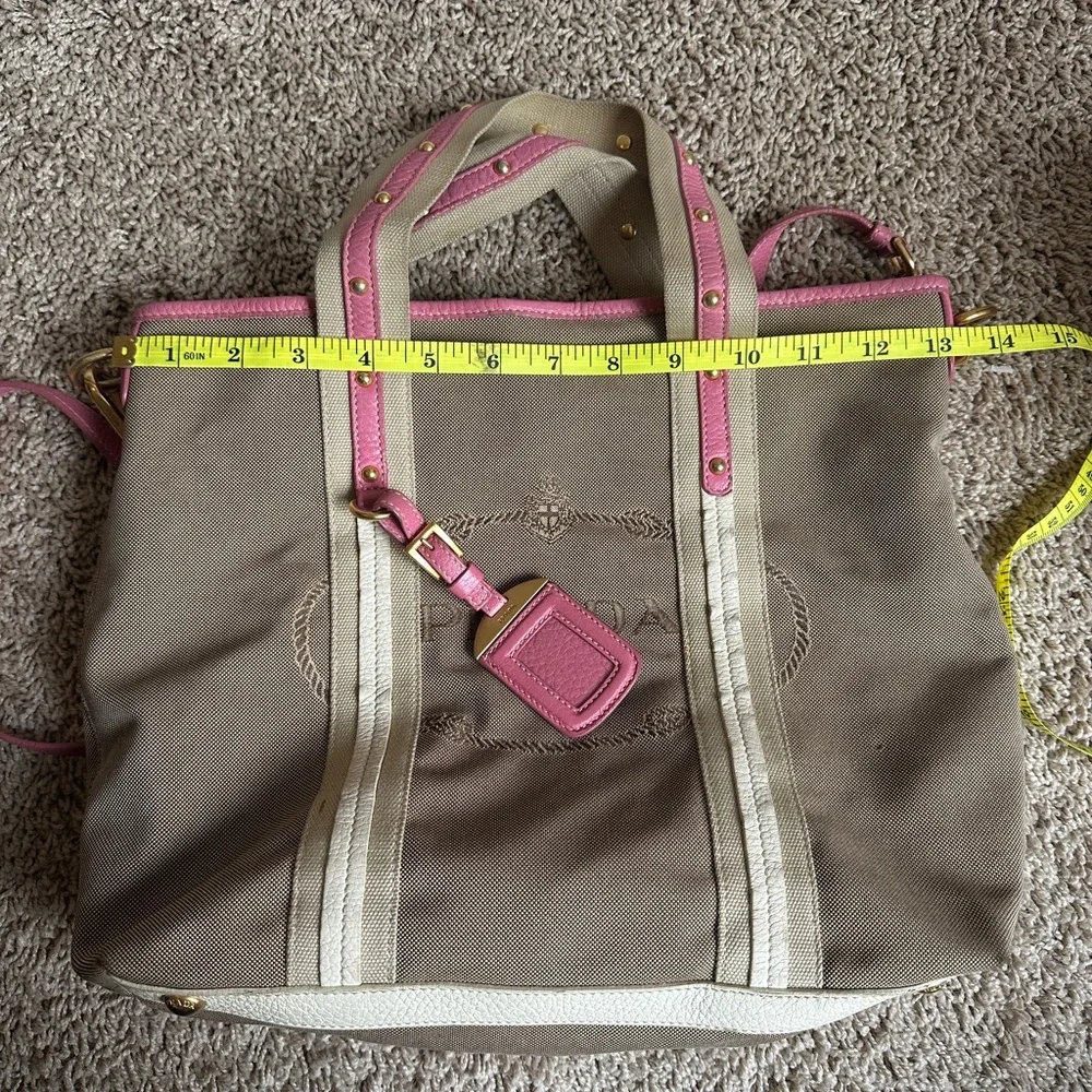 Prada Pink and Tan Tote Bag - Picture 10 of 11